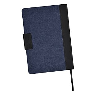 Additional Image 1 - a blue notebook with a black strap