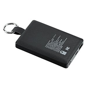 Additional Image 3 - a black keychain with a key ring