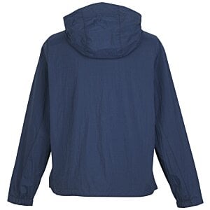a blue jacket with a hood