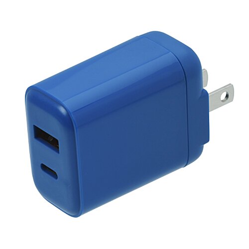 Additional Image 3 - a blue charger with two usb ports