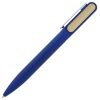 a blue pen with a wooden cap