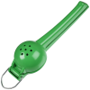 a green plastic object with a round object