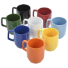a group of colorful mugs