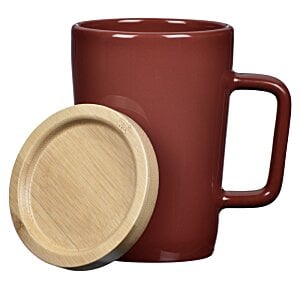 Additional Image 2 - a red mug with a wooden lid