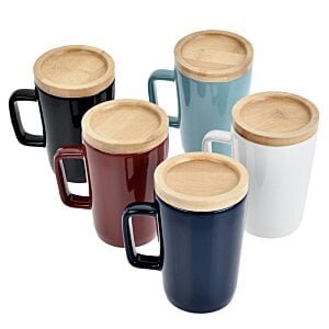 Additional Image 4 - a group of coffee mugs with wooden lids