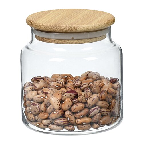 Additional Image 4 - a glass jar with a wooden lid filled with beans