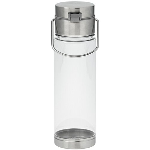 Additional Image 2 - a clear plastic bottle with a silver top