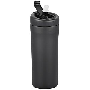Additional Image 1 - a black tumbler with a straw