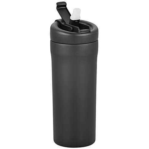 Additional Image 1 - a black tumbler with a straw