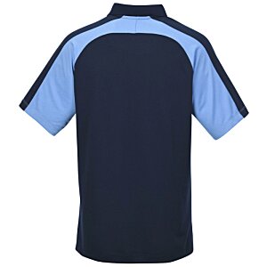 Additional Image 1 - a back view of a blue and black shirt