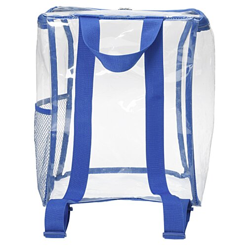Additional Image 2 - a clear plastic bag with blue straps