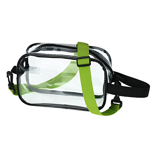 Additional Image 2 - a clear plastic bag with a green strap