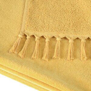 Additional Image 3 - a yellow blanket with tassels