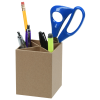 a pencil holder with pens and scissors