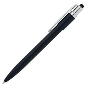 a black pen with silver cap