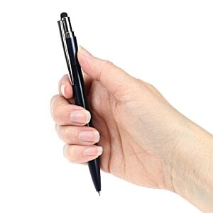 a hand holding a black pen
