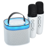a group of white and blue objects