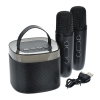 a black and silver container with a black handle