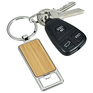Additional Image 1 - a key chain with a wooden key ring