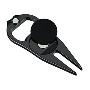 Additional Image 1 - a black bottle opener with a round black cap