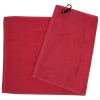a red towel with a black cord