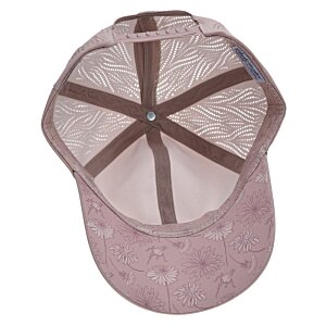 Additional Image 4 - a pink baseball cap with a brown stripe