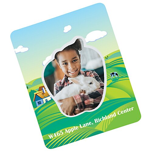 Additional Image 3 - a green and blue card with a cut out apple