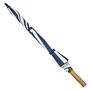 a blue and white spear