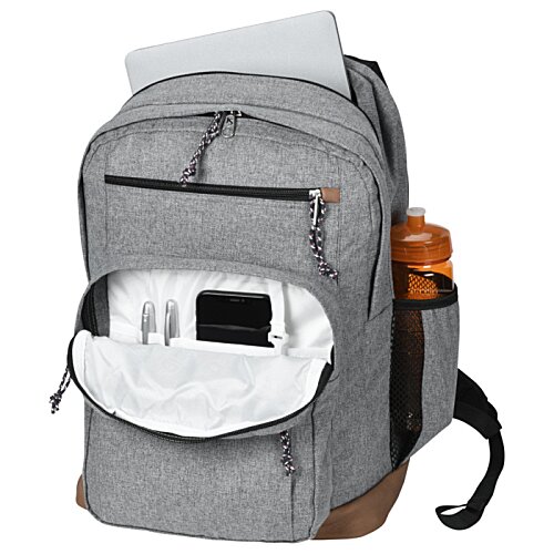 Additional Image 2 - a grey backpack with a white pocket