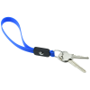 a blue and silver keychain