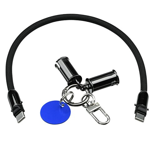 Additional Image 2 - a black cable with a blue tag