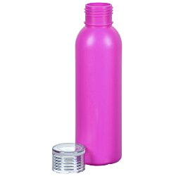 a pink bottle with a cap
