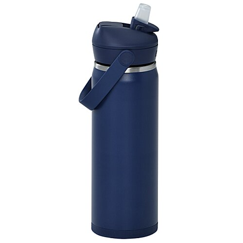 Additional Image 3 - a blue water bottle with a straw