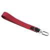 a red strap with a metal hook
