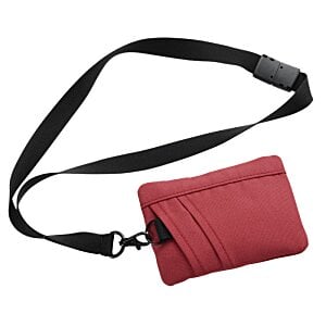 Additional Image 1 - a red wallet with a black strap