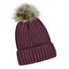 Additional Image 2 - a purple knitted hat with a fluffy pom
