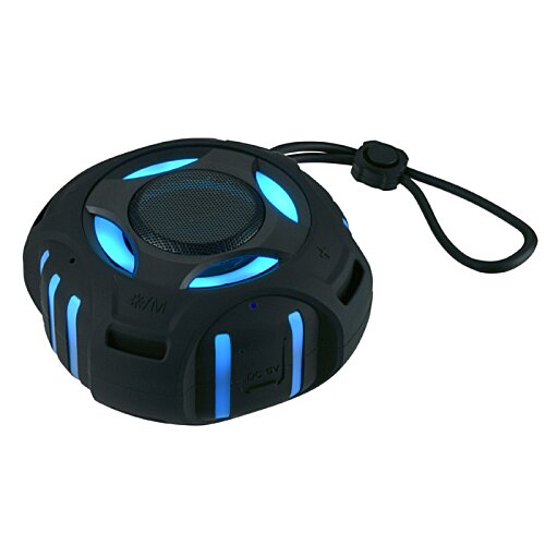 Additional Image 8 - a black round object with blue lights