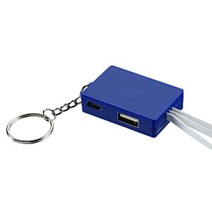 Additional Image 6 - a blue key chain with a key ring