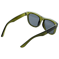 a pair of sunglasses with dark lenses