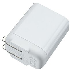 a white rectangle object with two plugs
