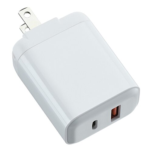 Additional Image 2 - a white charger with two ports