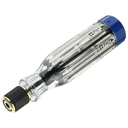 Additional Image 2 - a clear and clear screwdriver with a blue cap