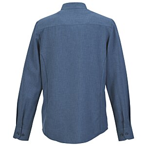 Additional Image 1 - a back view of a blue shirt
