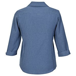 Additional Image 1 - a back view of a blue shirt