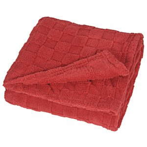 Additional Image 1 - a red folded blanket on a white background