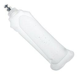 a white plastic bottle with a metal cap