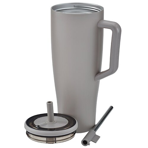 Additional Image 2 - a white mug with a handle and a metal lid