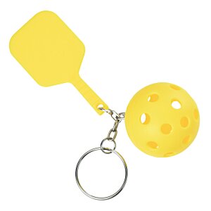 Additional Image 1 - a keychain with a yellow paddle and a yellow ball