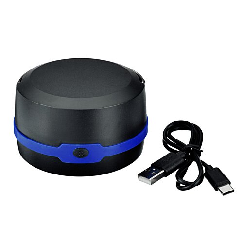 Additional Image 6 - a black and blue round object with a blue stripe