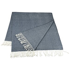 Additional Image 2 - a grey blanket with white fringe